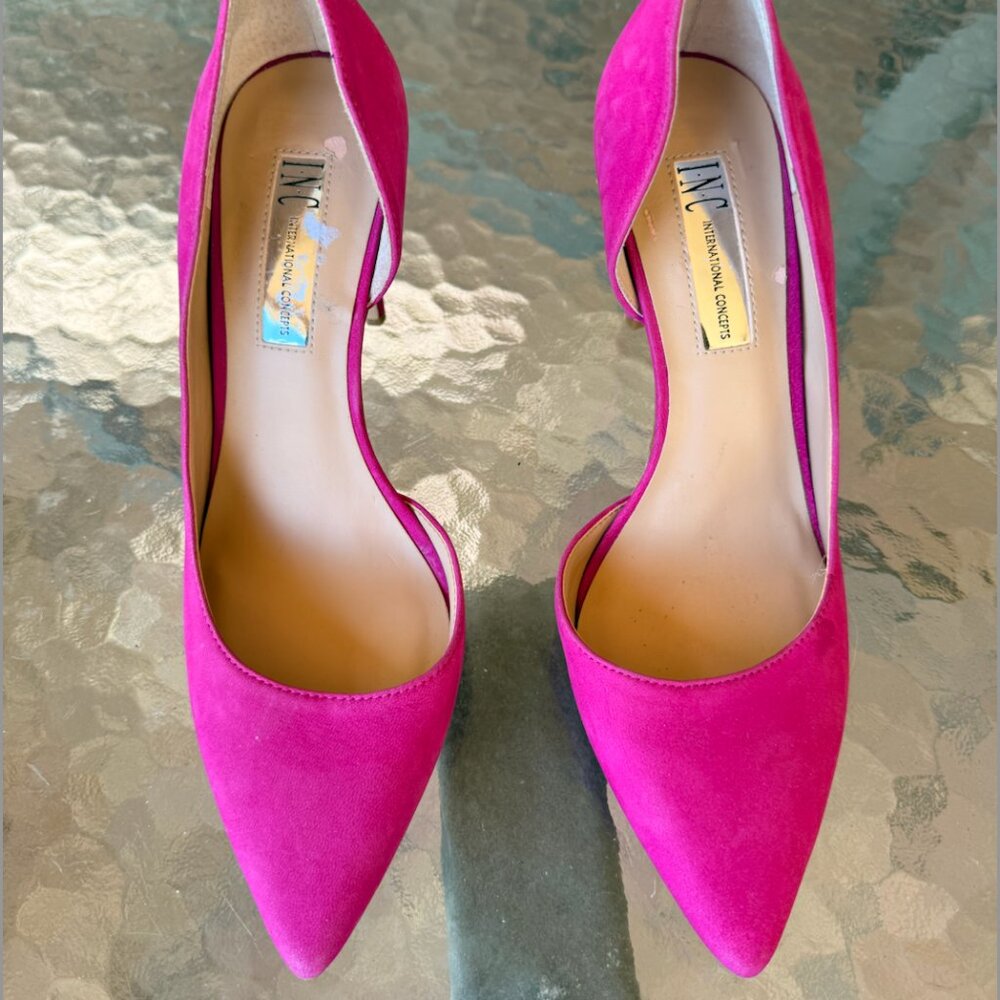 INC Kenjay Suede Fuchsia Pink Pumps (Size 6.5)